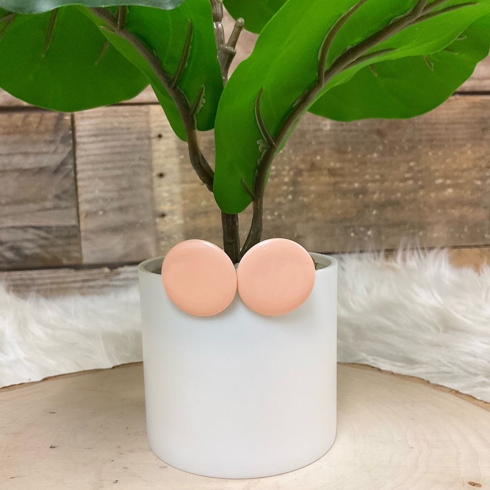 Peach Circle Earrings - Picture 1 of 1